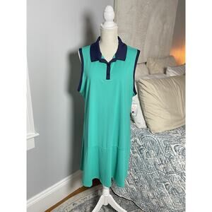 Lillie Green Sleeveless Golf / Pickleball Dress Women’s 1X Green UPF50 Summer